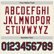 Custom Cream Crimson Black-Aqua Two-Button Unisex Softball Jersey