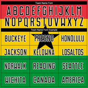 Custom Red Black Gold-Kelly Green Sublimation Ghanaian Flag Soccer Uniform Jersey