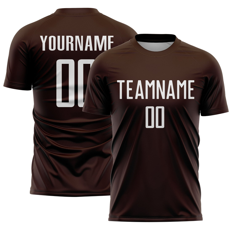 Custom Brown White Sublimation Soccer Uniform Jersey