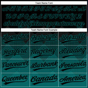 Custom Black Teal 3D Pattern Gradient Square Shapes Two-Button Unisex Softball Jersey