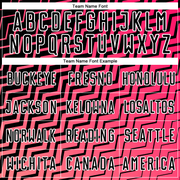 Custom Pink Black-White Geometric Lines Sublimation Soccer Uniform Jersey