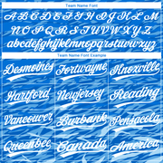 Custom Royal White-Light Blue 3D Pattern Two-Button Unisex Softball Jersey