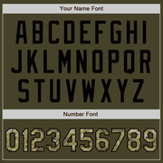 Custom Olive Camo-Black Salute To Service Two-Button Unisex Softball Jersey