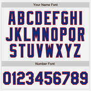 Custom White Red Pinstripe Royal Two-Button Unisex Softball Jersey