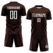 Custom Brown White Sublimation Soccer Uniform Jersey