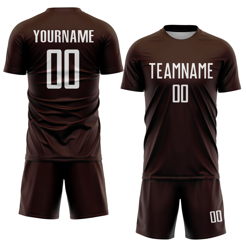 Custom Brown White Sublimation Soccer Uniform Jersey