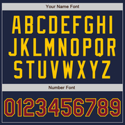 Custom Navy Crimson-Yellow Two-Button Unisex Softball Jersey