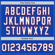 Custom Thunder Blue Red Pinstripe White Two-Button Unisex Softball Jersey