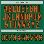 Custom Kelly Green Orange-Black Two-Button Unisex Softball Jersey