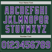 Custom Green Purple-White Two-Button Unisex Softball Jersey