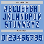 Custom Light Blue Royal-White Two-Button Unisex Softball Jersey