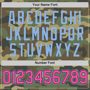 Custom Camo Pink Black-Light Blue Salute To Service Two-Button Unisex Softball Jersey