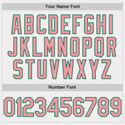 Custom White Medium Pink-Kelly Green Two-Button Unisex Softball Jersey