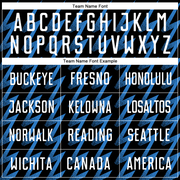 Custom Black White-Powder Blue Zigzag Shape Sublimation Soccer Uniform Jersey