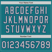 Custom Teal Gray-Navy Two-Button Unisex Softball Jersey