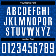 Custom US Navy Blue Black Geometric Shapes Sublimation Soccer Uniform Jersey