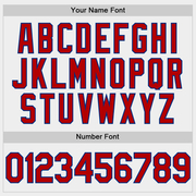 Custom White Red-Royal Two-Button Unisex Softball Jersey