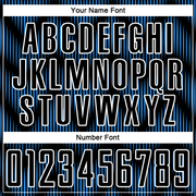 Custom Black Powder Blue-White Line Sublimation Soccer Uniform Jersey