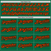 Custom Kelly Green Black Pinstripe Orange Two-Button Unisex Softball Jersey