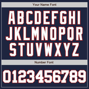 Custom Navy White Gray-Red Two-Button Unisex Softball Jersey