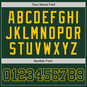 Custom Green Green-Yellow Two-Button Unisex Softball Jersey