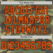 Custom Camo Orange-Black Salute To Service Two-Button Unisex Softball Jersey