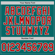 Custom Teal Red-White Two-Button Unisex Softball Jersey