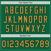 Custom Kelly Green Black Pinstripe Old Gold Two-Button Unisex Softball Jersey