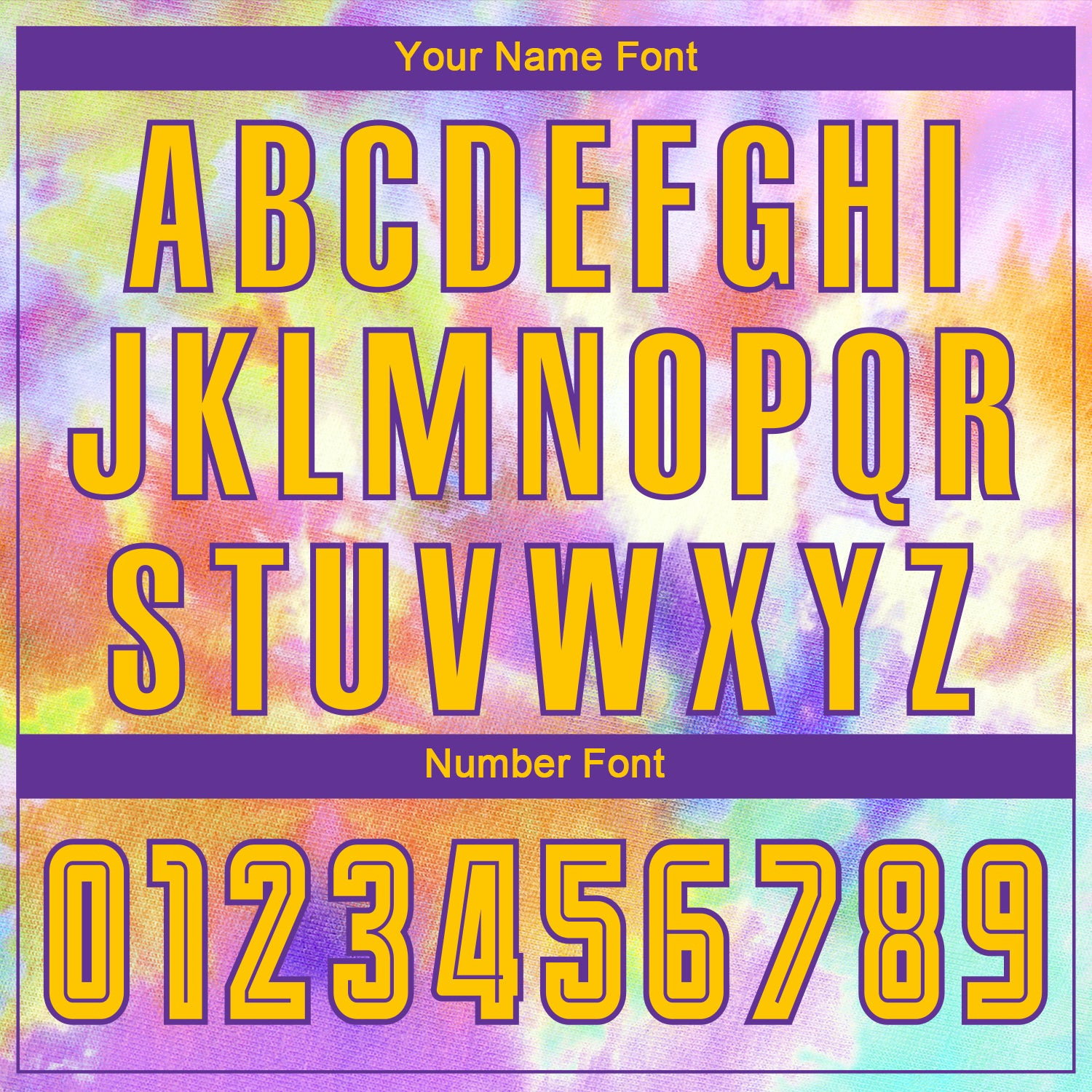 Custom Tie Dye Gold-Purple Sublimation Soccer Uniform Jersey