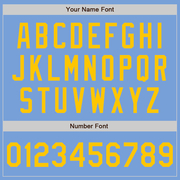 Custom Light Blue Yellow Two-Button Unisex Softball Jersey