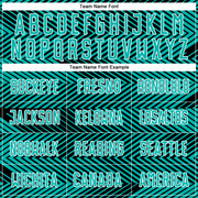 Custom Aqua Black-White Line Sublimation Soccer Uniform Jersey