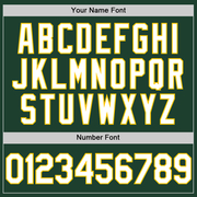 Custom Green White-Yellow Two-Button Unisex Softball Jersey