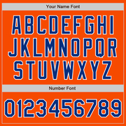 Custom Orange Royal-White Two-Button Unisex Softball Jersey