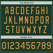 Custom Green Old Gold-Black Two-Button Unisex Softball Jersey