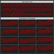 Custom Black Red Pinstripe Red Two-Button Unisex Softball Jersey