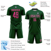 Custom Green Pink Sublimation Soccer Uniform Jersey