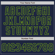 Custom Navy Neon Green Pinstripe Neon Green Two-Button Unisex Softball Jersey