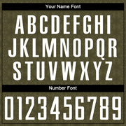 Custom Olive White Geometric Shapes Sublimation Salute To Service Soccer Uniform Jersey