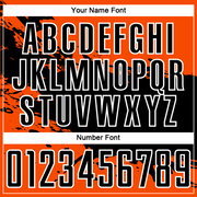 Custom Orange Black-White Splash Sublimation Soccer Uniform Jersey