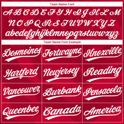 Custom Red White 3D Pattern Two-Button Unisex Softball Jersey