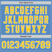 Custom Powder Blue Yellow-White Two-Button Unisex Softball Jersey