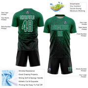 Custom Kelly Green Black-White Abstract Fragment Art Sublimation Soccer Uniform Jersey