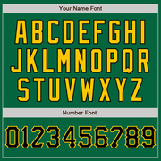 Custom Kelly Green Black-Yellow Two-Button Unisex Softball Jersey