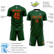Custom Green Orange Sublimation Soccer Uniform Jersey