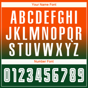 Custom Orange White-Green Sublimation Long Sleeve Fade Fashion Soccer Uniform Jersey