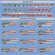 Custom Light Blue Vintage USA Flag-City Cream Two-Button Unisex Softball Jersey