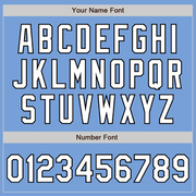 Custom Light Blue Black Pinstripe White Two-Button Unisex Softball Jersey