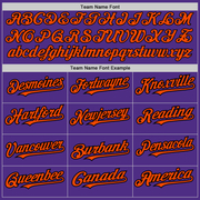 Custom Purple Black Pinstripe Orange Two-Button Unisex Softball Jersey