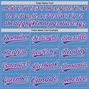 Custom Powder Blue Purple-White Two-Button Unisex Softball Jersey