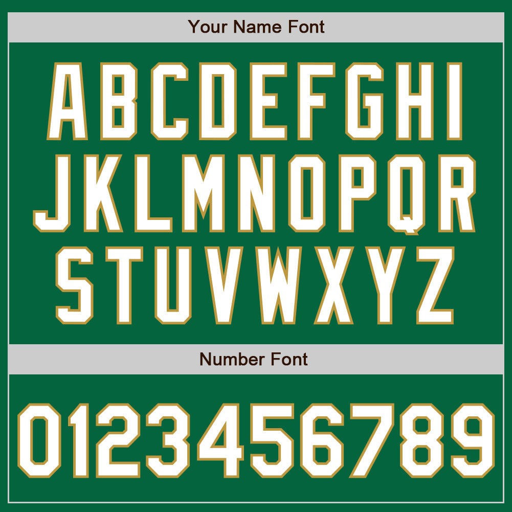 Custom Kelly Green Old Gold Pinstripe White Two-Button Unisex Softball Jersey